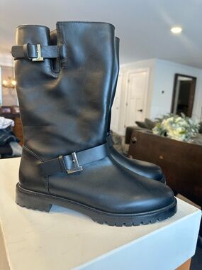 Lafayette 148 New York Black Leather Boots Size 40/9